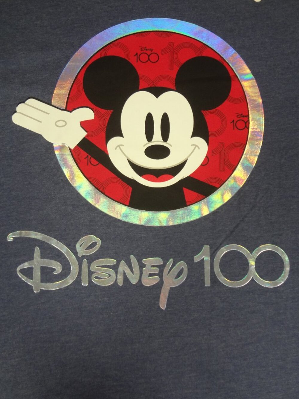 NWT DISNEY 100 YEARS OF WONDER ANNIVERSARY MICKEY MOUSE BLUE MEDIUM T-SHIRT L949